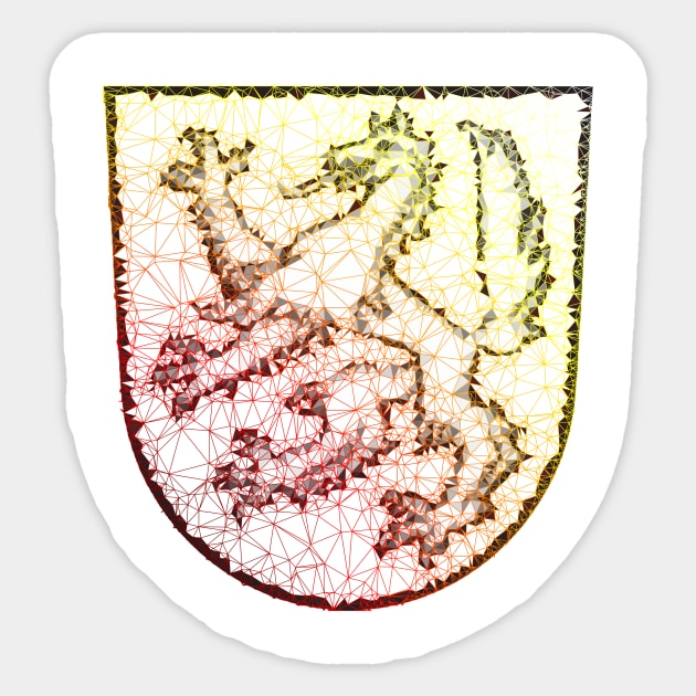 Low Poly Low Poly Coat of Arms Transparent Red to Yellow Sticker by TRIME